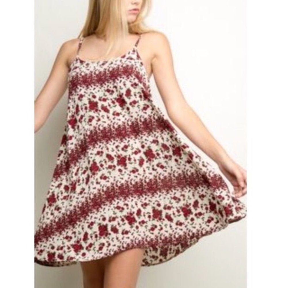 Brandy Melville Rose Floral Print slip dress - Picture 2 of 3